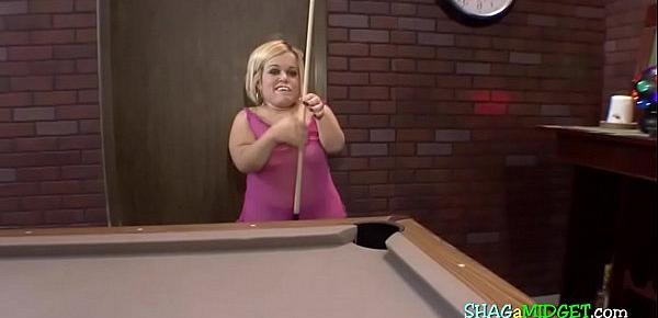  Midget turned on while playing pool